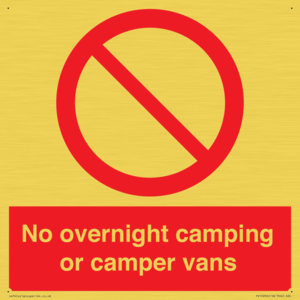 No overnight camping or camper vans
